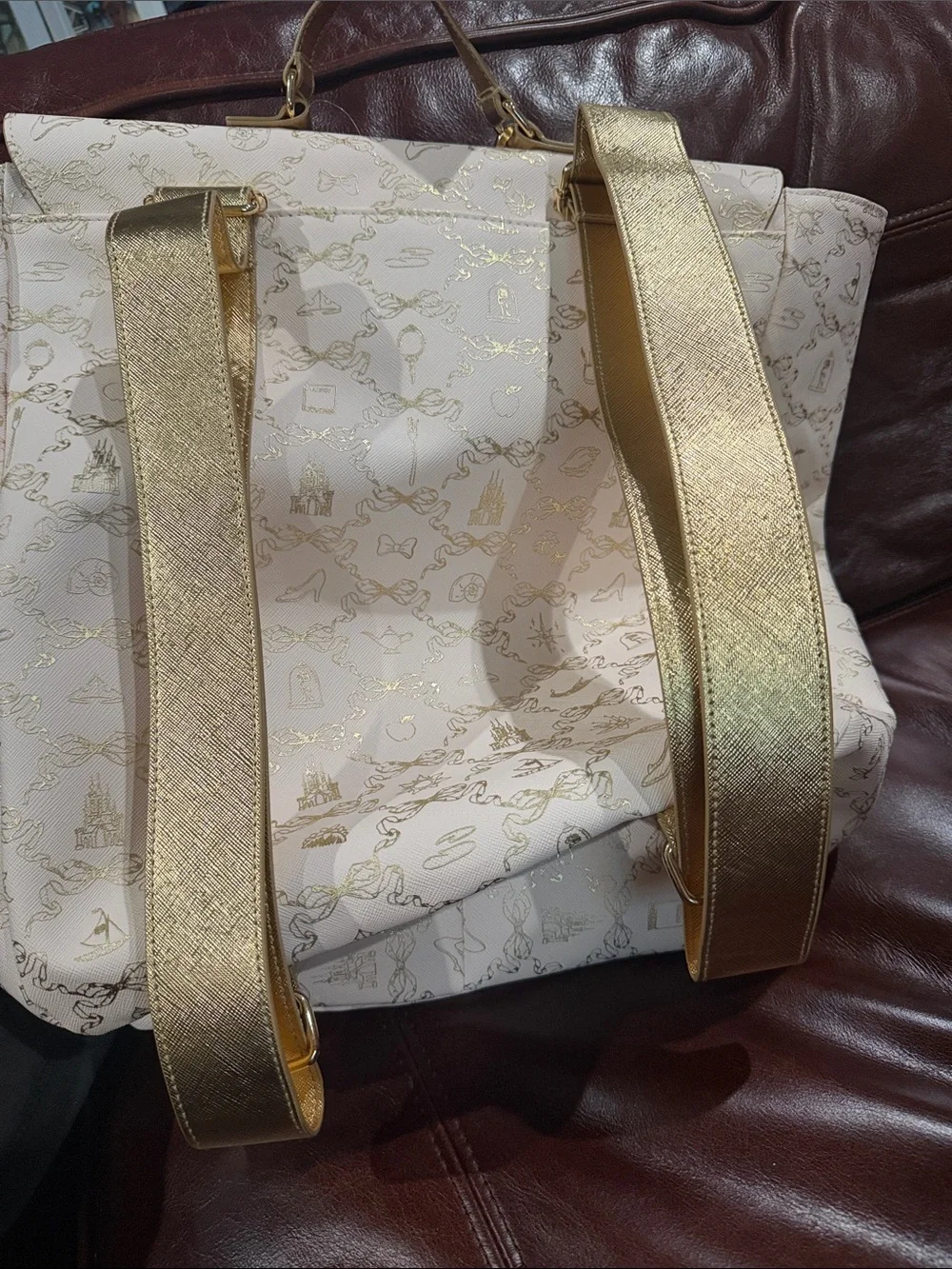 New Bath & Body Works Pale Pink Backpack Tote with Gold Accents